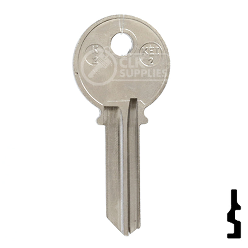 Uncut Key Blank| Keil | K2, 1079B, KEI-2 Residential-Commercial Key JMA USA