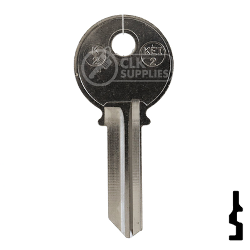 Uncut Key Blank| Keil | K2, 1079B, KEI-2 Residential-Commercial Key JMA USA