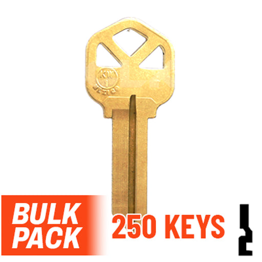 Uncut Key Blank | Kwikset | KW1 - 250 Pack Residential-Commercial Key JMA USA