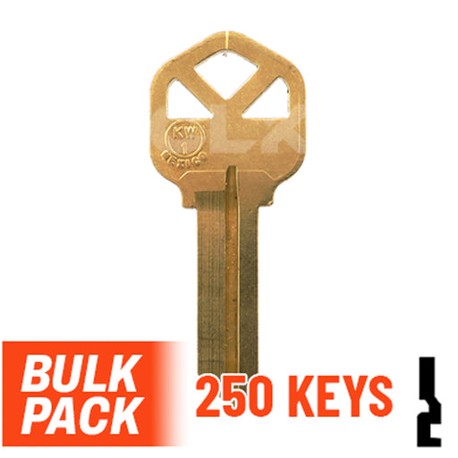 Uncut Key Blank | Kwikset | KW1 - 250 Pack Residential-Commercial Key JMA USA