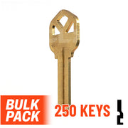 Uncut Key Blank | Kwikset | KW1 - 250 Pack Residential-Commercial Key JMA USA