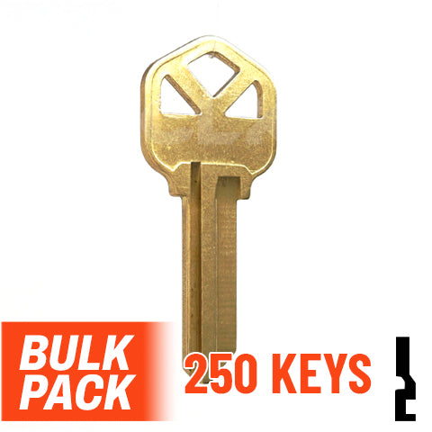 Uncut Key Blank | Kwikset | KW1 - 250 Pack Residential-Commercial Key JMA USA