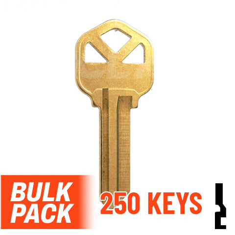 Uncut Key Blank | Kwikset | KW1 - 250 Pack Residential-Commercial Key JMA USA