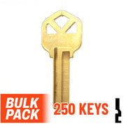 Uncut Key Blank | Kwikset | KW1 - 250 Pack Residential-Commercial Key JMA USA