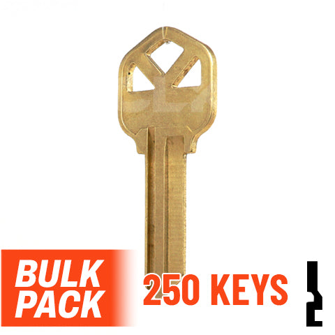 Uncut Key Blank | Kwikset | KW1 - 250 Pack Residential-Commercial Key JMA USA