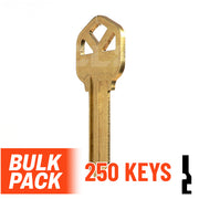Uncut Key Blank | Kwikset | KW1 - 250 Pack Residential-Commercial Key JMA USA