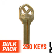 Uncut Key Blank | Kwikset | KW1 - 250 Pack Residential-Commercial Key JMA USA