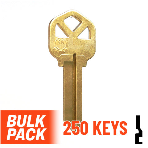 Uncut Key Blank | Kwikset | KW1 - 250 Pack Residential-Commercial Key JMA USA
