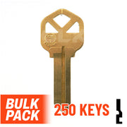 Uncut Key Blank | Kwikset | KW1 - 250 Pack Residential-Commercial Key JMA USA