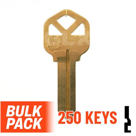 Uncut Key Blank | Kwikset | KW1 - 250 Pack Residential-Commercial Key JMA USA