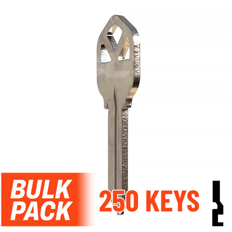 Uncut Key Blank |  Kwikset | KW1 - 250 Pack (Nickel Plated) Residential-Commercial Key JMA USA