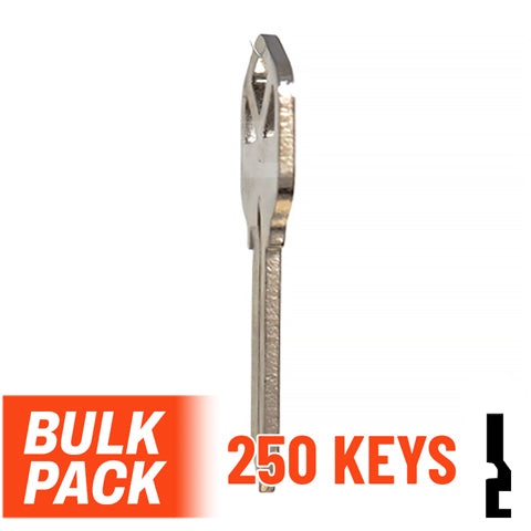 Uncut Key Blank |  Kwikset | KW1 - 250 Pack (Nickel Plated) Residential-Commercial Key JMA USA