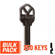 Uncut Key Blank |  Kwikset | KW1 - 250 Pack (Nickel Plated) Residential-Commercial Key JMA USA