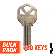 Uncut Key Blank |  Kwikset | KW1 - 250 Pack (Nickel Plated) Residential-Commercial Key JMA USA