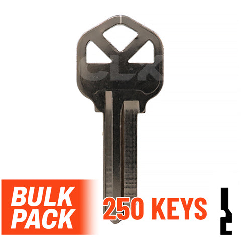 Uncut Key Blank |  Kwikset | KW1 - 250 Pack (Nickel Plated) Residential-Commercial Key JMA USA