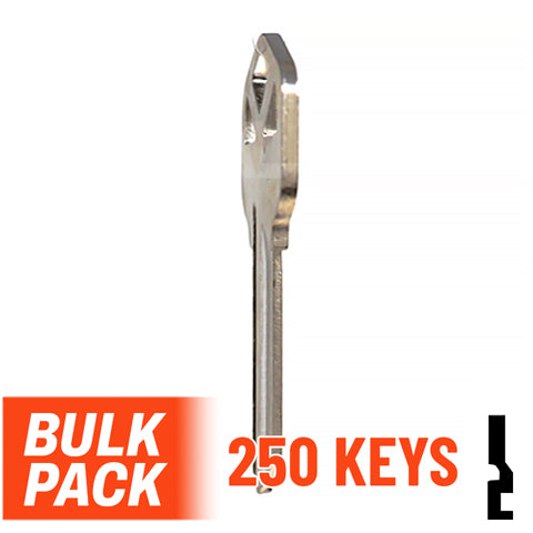 Uncut Key Blank |  Kwikset | KW1 - 250 Pack (Nickel Plated) Residential-Commercial Key JMA USA