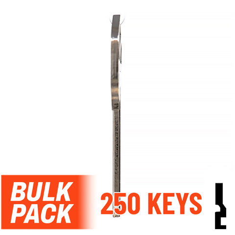 Uncut Key Blank |  Kwikset | KW1 - 250 Pack (Nickel Plated) Residential-Commercial Key JMA USA