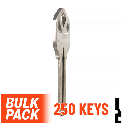 Uncut Key Blank |  Kwikset | KW1 - 250 Pack (Nickel Plated) Residential-Commercial Key JMA USA