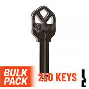 Uncut Key Blank |  Kwikset | KW1 - 250 Pack (Nickel Plated) Residential-Commercial Key JMA USA