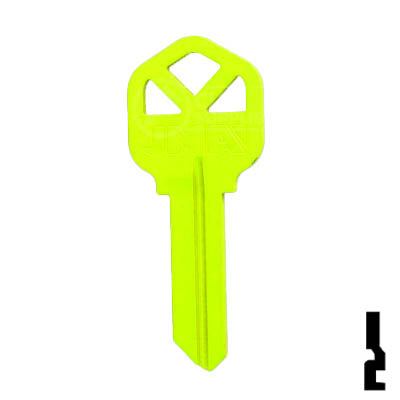 Uncut Key Blank | Kwikset KW1 | Neon (50PK) Residential-Commercial Key JMA USA