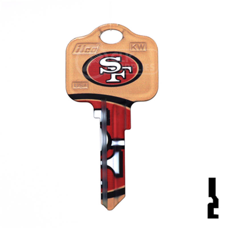 Uncut Key Blank | Kwikset | NFL 49ERS Residential-Commercial Key Ilco