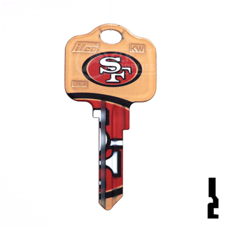Uncut Key Blank | Kwikset | NFL 49ERS Residential-Commercial Key Ilco