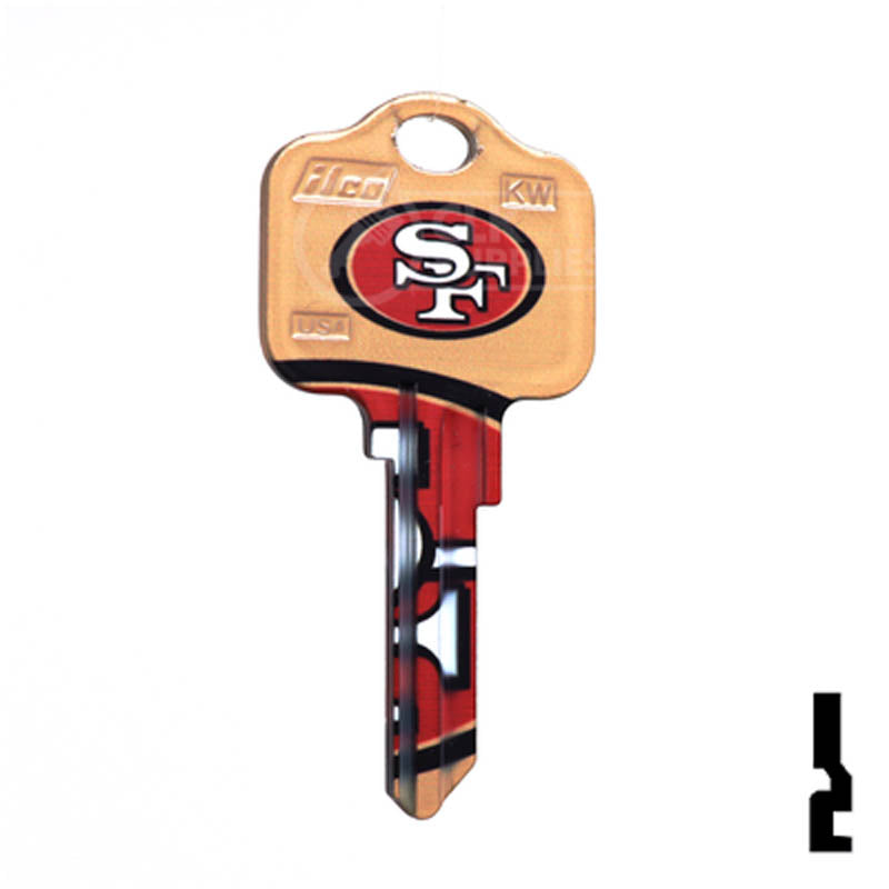 Uncut Key Blank | Kwikset | NFL 49ERS Residential-Commercial Key Ilco