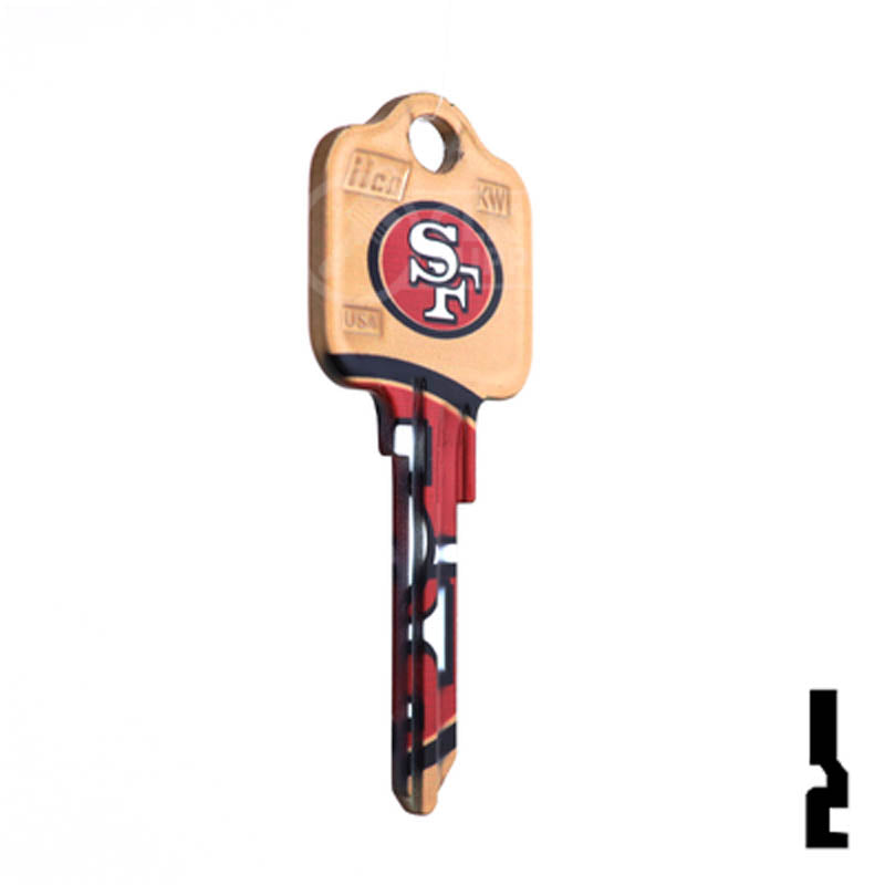 Uncut Key Blank | Kwikset | NFL 49ERS Residential-Commercial Key Ilco