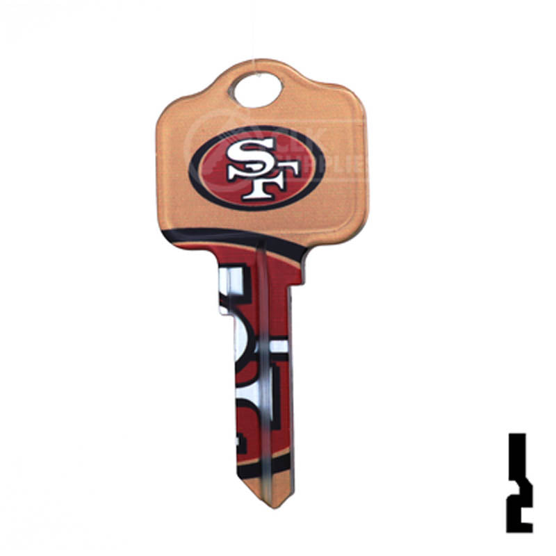 Uncut Key Blank | Kwikset | NFL 49ERS Residential-Commercial Key Ilco