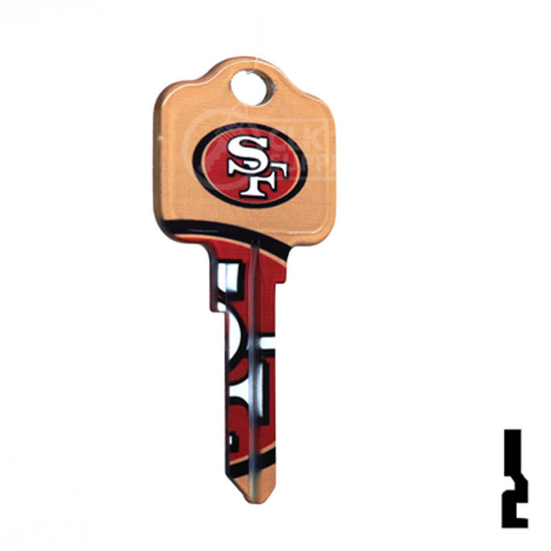 Uncut Key Blank | Kwikset | NFL 49ERS Residential-Commercial Key Ilco