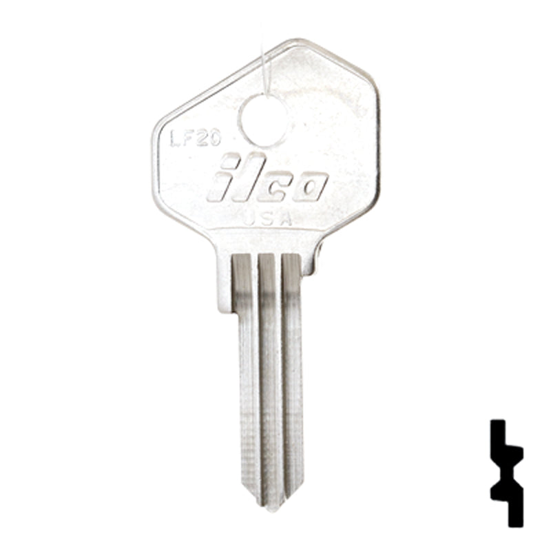 Uncut Key Blank | Lowe & Fletcher | LF20 Residential-Commercial Key Ilco