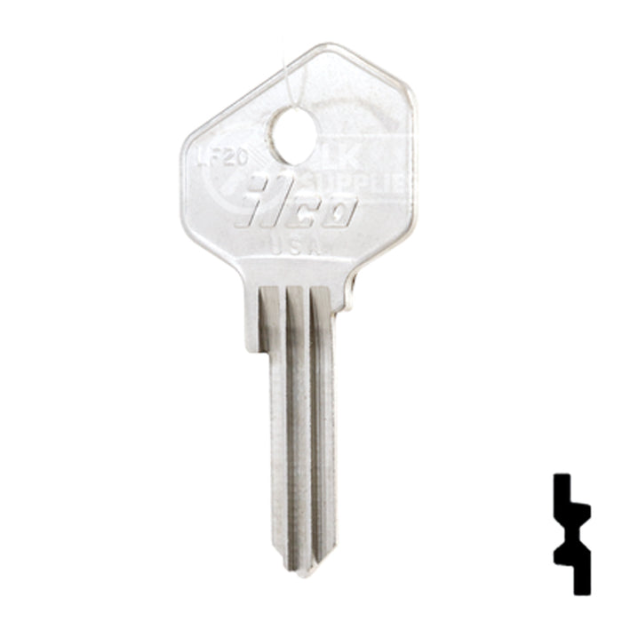 Uncut Key Blank | Lowe & Fletcher | LF20 Residential-Commercial Key Ilco
