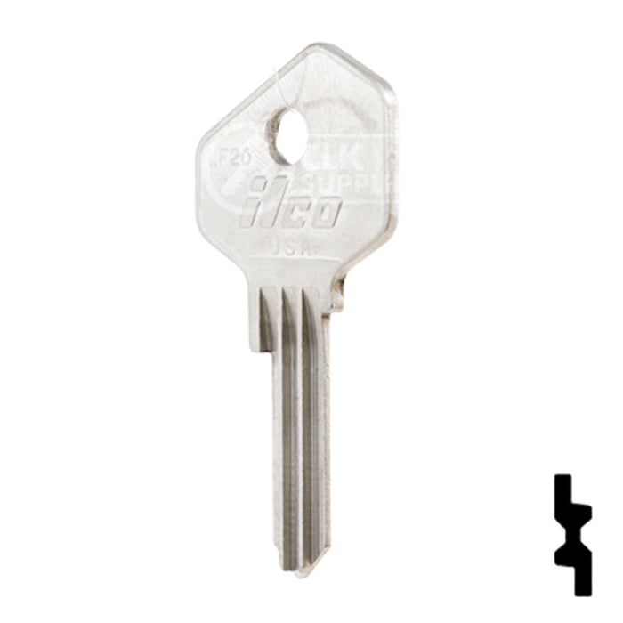 Uncut Key Blank | Lowe & Fletcher | LF20 Residential-Commercial Key Ilco