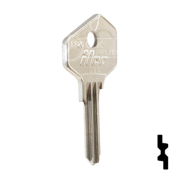 Uncut Key Blank | Lowe & Fletcher | LF20 Residential-Commercial Key Ilco