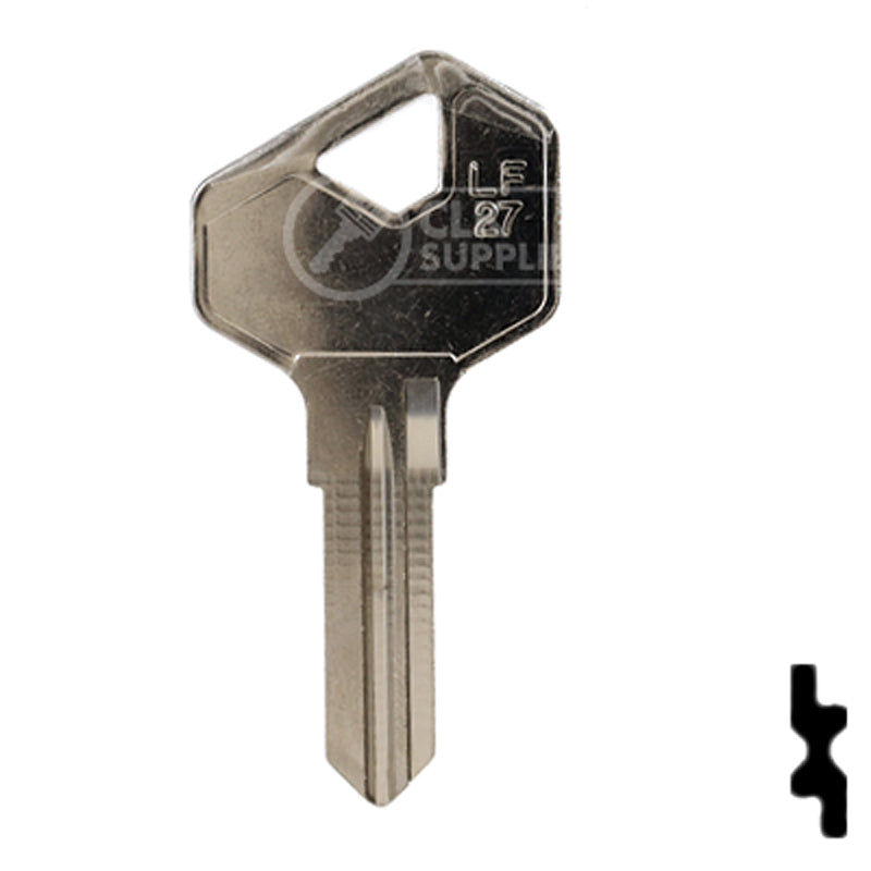 Uncut  Key Blank | Lowe & Fletcher | LF27 Residential-Commercial Key Ilco