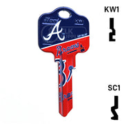 Uncut Key Blank | MLB ATLANTA BRAVES | Choose Keyway Residential-Commercial Key Ilco