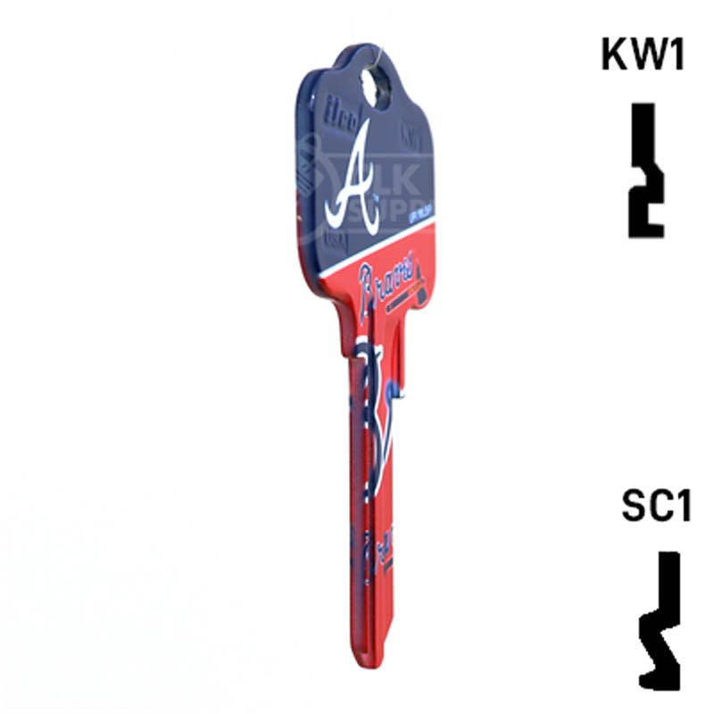 Uncut Key Blank | MLB ATLANTA BRAVES | Choose Keyway Residential-Commercial Key Ilco