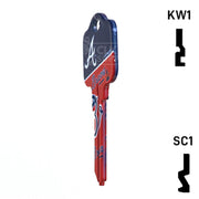 Uncut Key Blank | MLB ATLANTA BRAVES | Choose Keyway Residential-Commercial Key Ilco