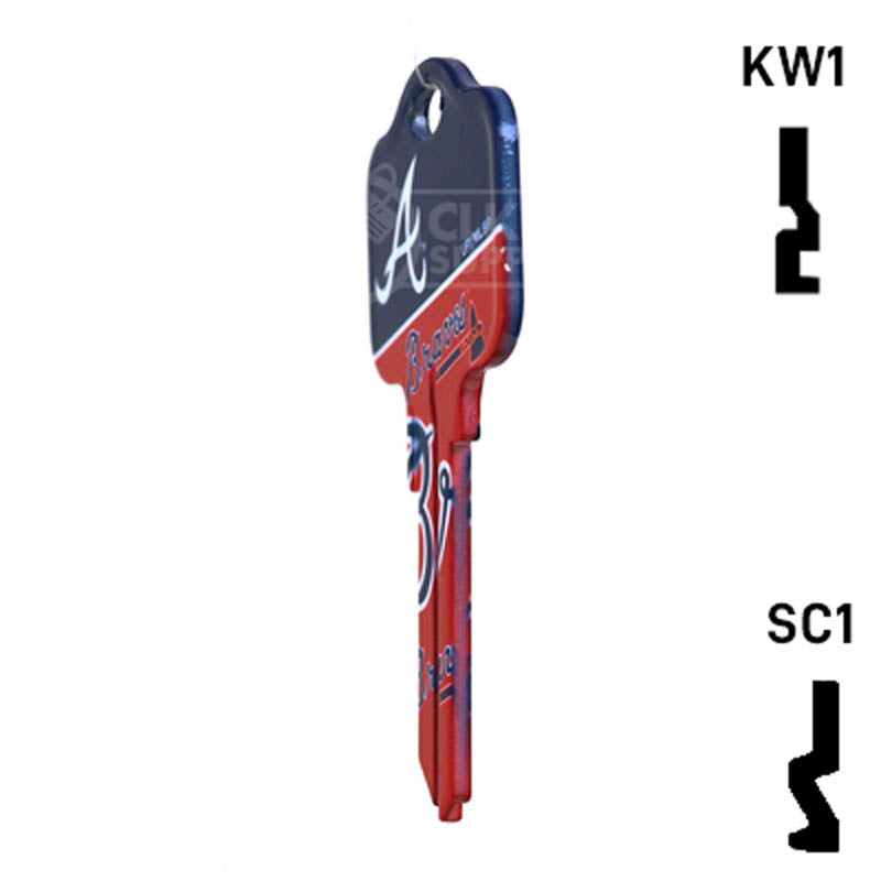 Uncut Key Blank | MLB ATLANTA BRAVES | Choose Keyway Residential-Commercial Key Ilco