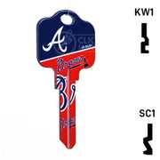 Uncut Key Blank | MLB ATLANTA BRAVES | Choose Keyway Residential-Commercial Key Ilco