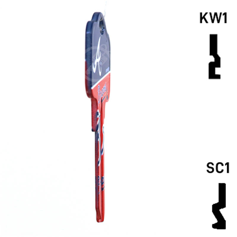 Uncut Key Blank | MLB ATLANTA BRAVES | Choose Keyway Residential-Commercial Key Ilco