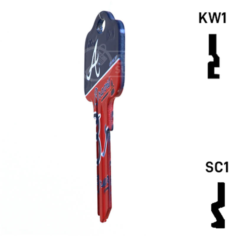 Uncut Key Blank | MLB ATLANTA BRAVES | Choose Keyway Residential-Commercial Key Ilco