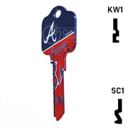 Uncut Key Blank | MLB ATLANTA BRAVES | Choose Keyway Residential-Commercial Key Ilco