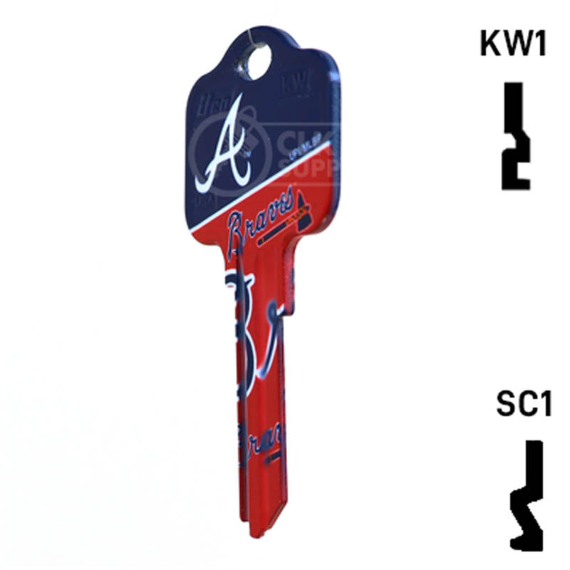 Uncut Key Blank | MLB ATLANTA BRAVES | Choose Keyway Residential-Commercial Key Ilco
