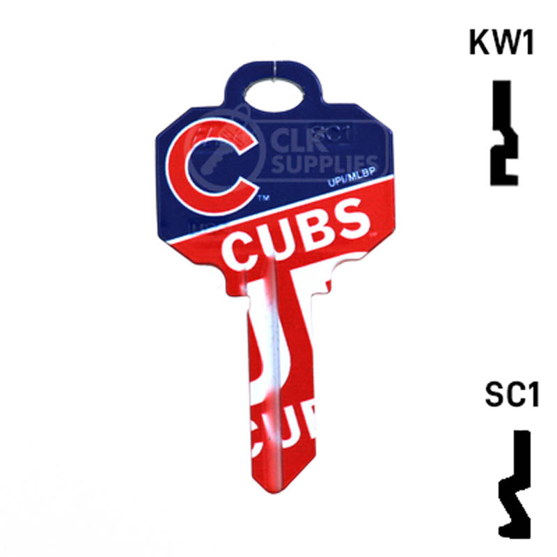 Uncut Key Blank | MLB CHICAGO CUBS | Choose Keyway Residential-Commercial Key Ilco