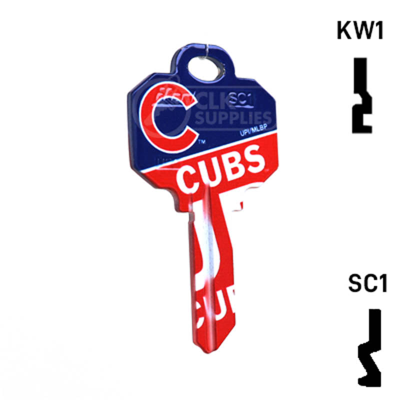 Uncut Key Blank | MLB CHICAGO CUBS | Choose Keyway Residential-Commercial Key Ilco