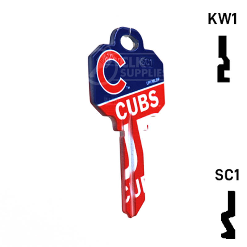 Uncut Key Blank | MLB CHICAGO CUBS | Choose Keyway Residential-Commercial Key Ilco