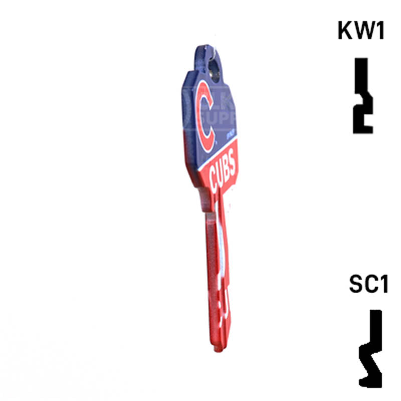Uncut Key Blank | MLB CHICAGO CUBS | Choose Keyway Residential-Commercial Key Ilco