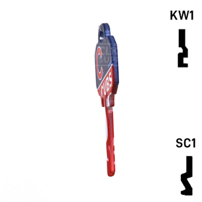 Uncut Key Blank | MLB CHICAGO CUBS | Choose Keyway Residential-Commercial Key Ilco