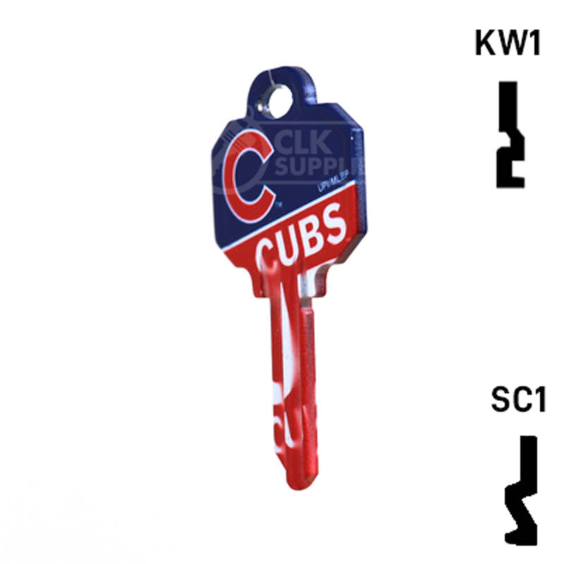 Uncut Key Blank | MLB CHICAGO CUBS | Choose Keyway Residential-Commercial Key Ilco